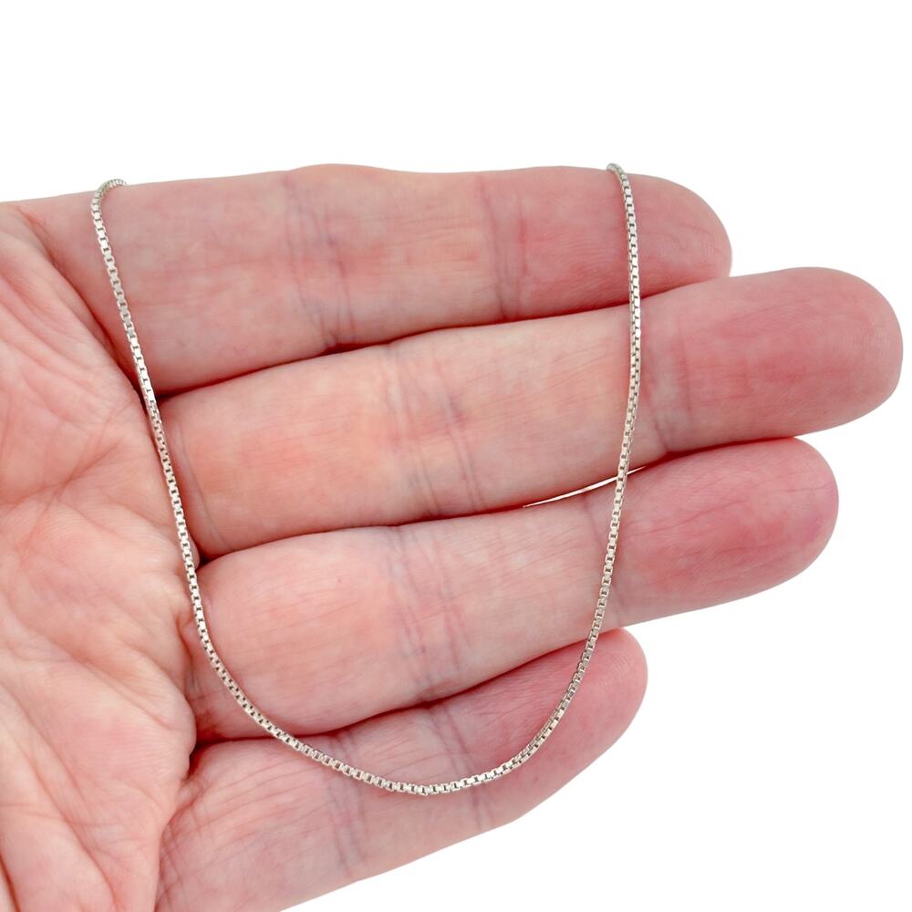 Vintage Italy Sterling Silver 925 Box Chain Necklace 30"